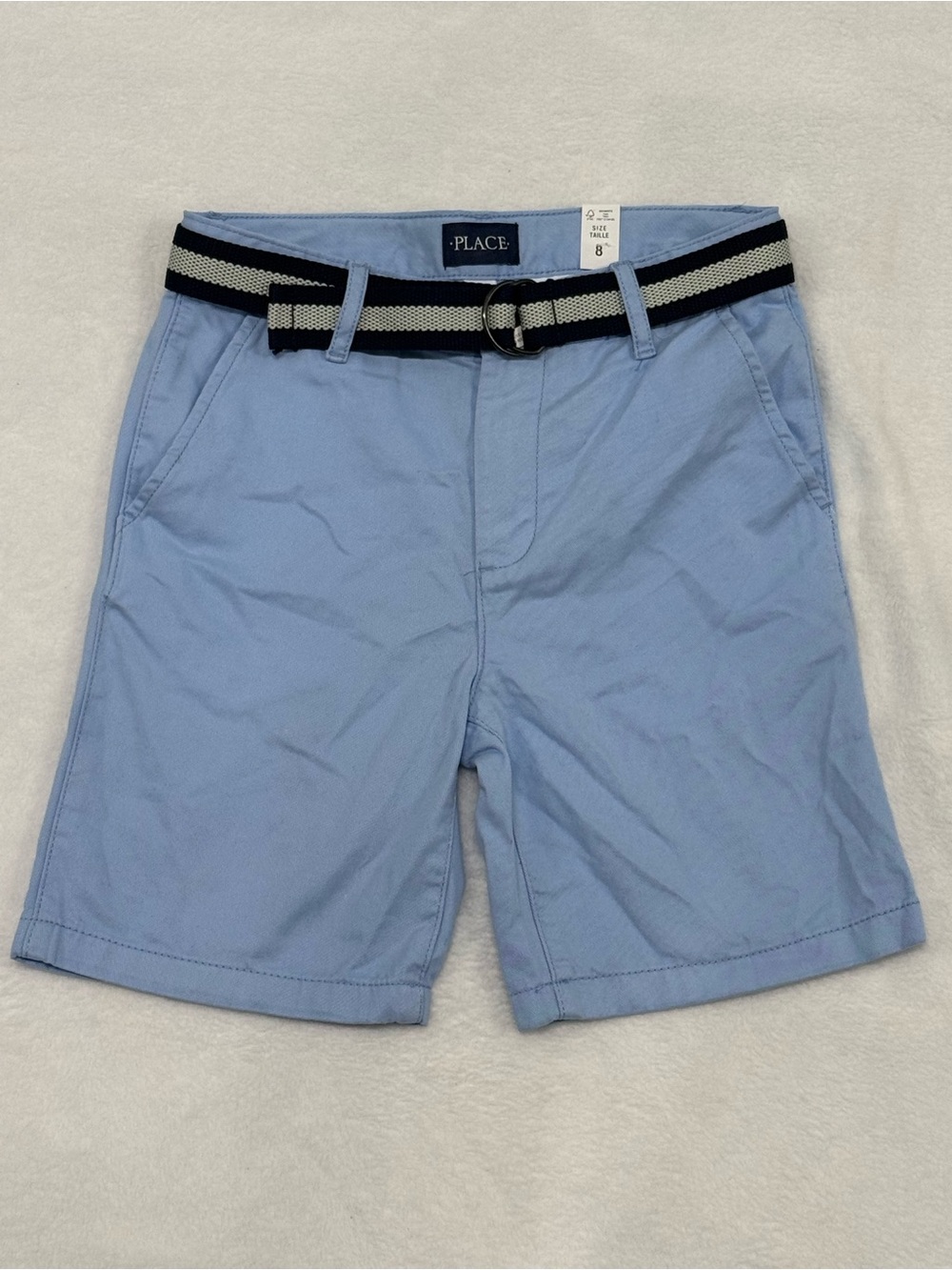 NWT The Children’s Place Boy’s 8 Blue Belted Chino Shorts